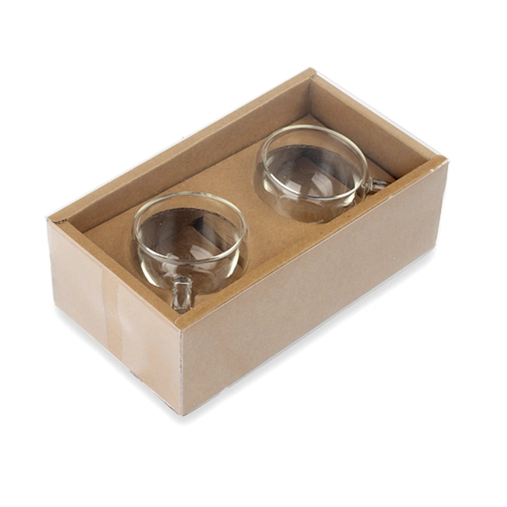Conjunto de 2 xícaras de café com base de bambu. Foto 3 do produto.