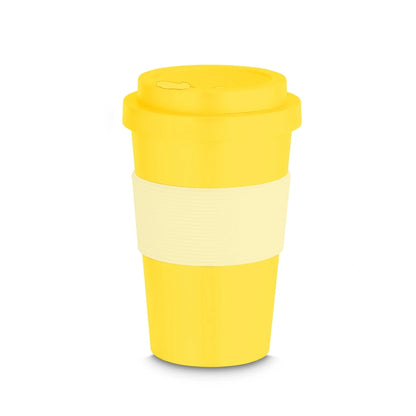 Copo de RPET 400 ml, Cor: Amarelo. Foto 2 do produto.