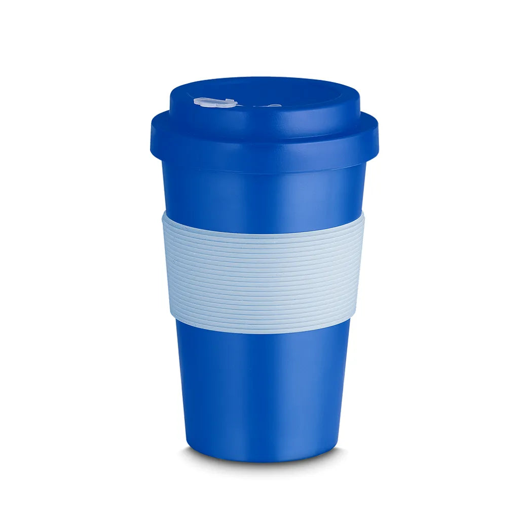 Copo de RPET 400 ml, Cor: Azul. Foto 1 do produto.