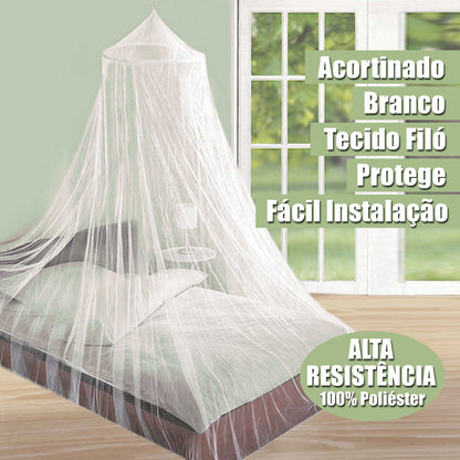Mosquiteiro cortinado de teto branco para cama de casal, com 280 cm de altura — vista 2