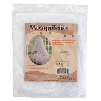 Mosquiteiro cortinado de teto branco para cama de casal, com 280 cm de altura — vista 3