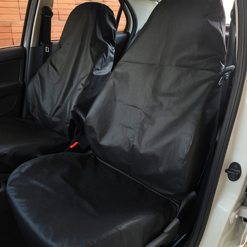 Capa preta impermeável para banco dianteiro de carro — vista 4