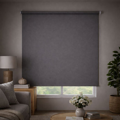 Persiana de rolo blackout cinza na variante exata de 1 x 1 m — vista 4