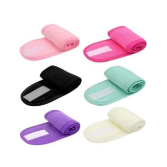 Faixa de cabelo atoalhada pink ajustável com velcro