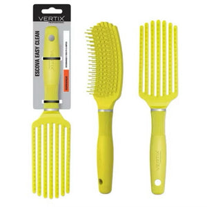 Escova manual de cabeleireiro Vertix Easy Clean média 1508 na cor verde-limão
