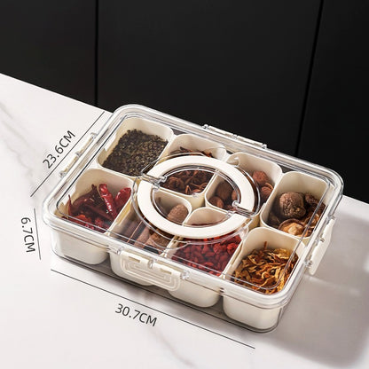 Organizador de geladeira transparente, hermético e multiuso, com 8 divisórias para alimentos e verduras — vista 3
