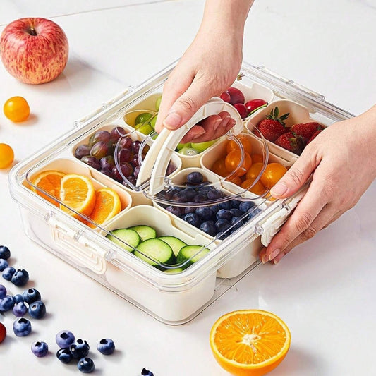 Organizador de geladeira transparente, hermético e multiuso, com 8 divisórias para alimentos e verduras