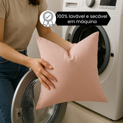 Kit com 4 almofadas decorativas blush/pêssego para sofá, tamanho 45 x 45 cm — vista 2