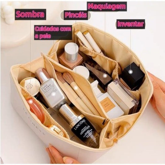 Nécessaire feminina XG90 na cor caramelo para maquiagem e cosméticos — vista 2